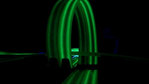 Mote Control Cordless Glow In The Dark High-Speed Super Loop Speedway Track Set With Two Cars For Dual Racing Glow Blue Blue Glow - Creative Track-Building Edition