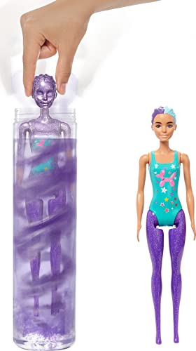 New Color Reveal Doll Glittery Purple With 25 Hairstyling & Party-Themed Surprises Including 10 Plug-in Hair Pieces Gift For Kids 3 Years Old & Up - Interactive Railway Play Set