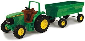 TOMY John Deere Kids Tractor Toy With Flarebox Wagon Set 8 Inches - Hands-On Tractor Play Collection