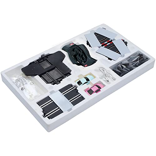 Super 251 USB Power Slot Car Racing Set LED Headlights Strong Magnetic Base Mechanical Lap Counter & Powerbase Integrated As Combo Track For Ages 8 And Up - Creative Track-Building Edition
