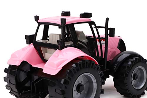 Friction Powered Farm Tractor With Opening Bonnet (Pink) - Hands-On Tractor Play Collection