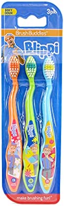 Thomas The Train & Friends Soft Toothbrushes 3 Pack Brush Buddies (Blue Yellow Red) - Interactive Railway Play Set