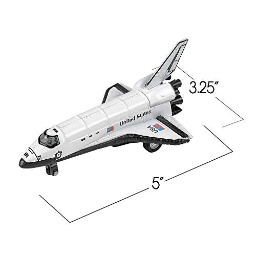 Diecast Space Shuttle With Pullback Mechanism Set Of 2 Diecast Metal NASA Space Toys For Boys Astronaut Cake Decorations Astronaut Space Theme Party Favors - Space-Themed Activity Set