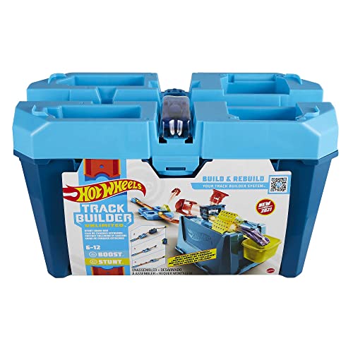 Wholesale Track Builder Unlimited Stunt Crash Box Playset With 18 Building Components In Storage Box With Lid & One 1:64 Scale Hot Wheels Car Awesome Gift For Kids 6 To 12 Years Old - Creative Track-Building Edition