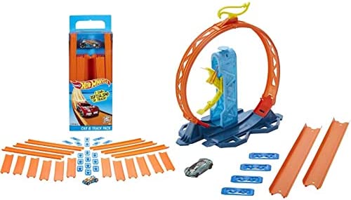 Track Builder Straight Track With Car Styles May Vary - Creative Track-Building Edition