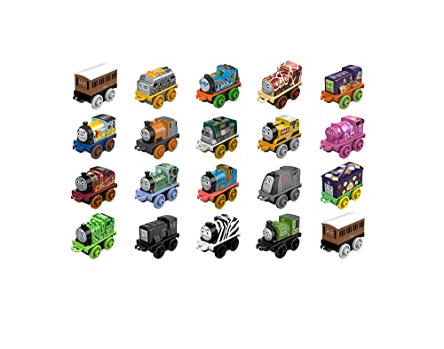Budget MINIS Toy Train Pack Set Of 20 Miniature Push-Along Engines And Railway Vehicles For Preschool Pretend Play - Interactive Railway Play Set
