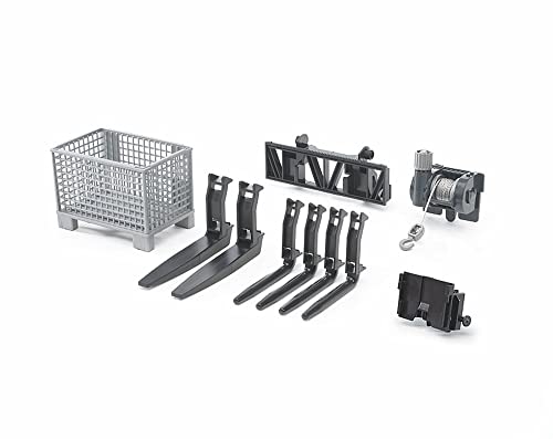 Top 10 Toys – Construction Realistic Attachments And Accessories For Frontloader Vehicle Including A Basket Pallet Winch And Forks – Ages 3+ - Hands-On Tractor Play Collection