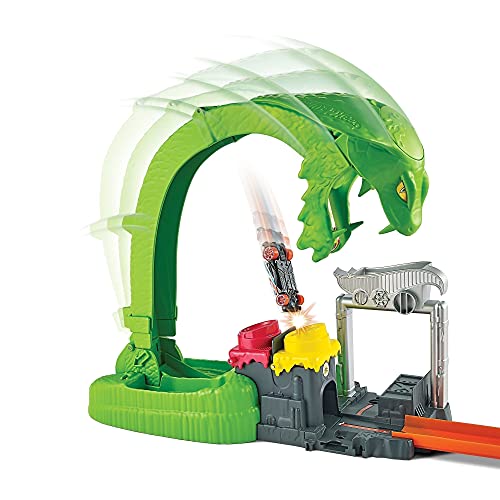 Deals Toxic Snake Strike Challenge Play Set With Slime For Kids 5 Years Old & Up Includes One 1:64 Scale Hot Wheels Vehicle Connects To Other Sets Single Or Multicar Play - Creative Track-Building Edition