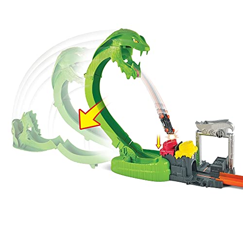 Deals Toxic Snake Strike Challenge Play Set With Slime For Kids 5 Years Old & Up Includes One 1:64 Scale Hot Wheels Vehicle Connects To Other Sets Single Or Multicar Play - Creative Track-Building Edition