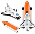ASA Space Shuttle Toy For Kids Pretend Play 2 Piece Set Rocket Ship With Lights And Sound Diecast Spaceship For Boys Girls Toddlers - Space-Themed Activity Set