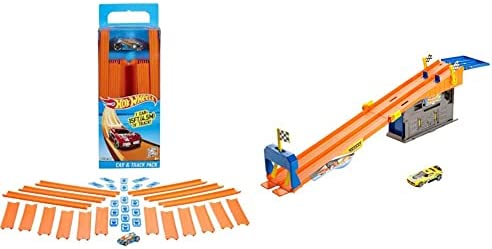 Track Builder Straight Track With Car Styles May Vary - Creative Track-Building Edition