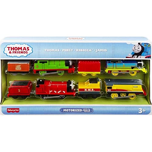 Percy James & Rebecca Train Engine Set – Set Of 4 Motorized Toy Train Engines For Preschool Kids Ages 3 Years & Ol - Interactive Railway Play Set
