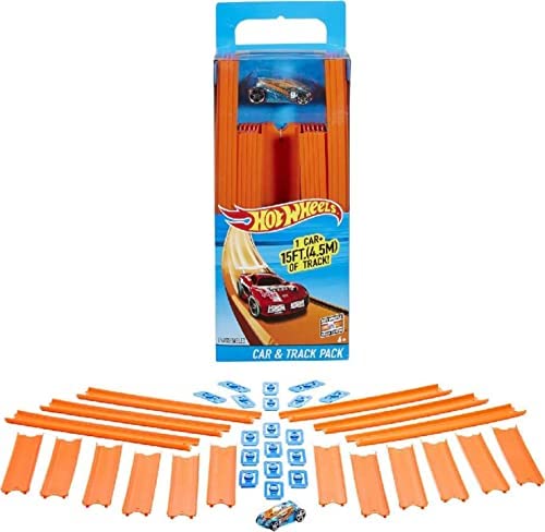 Track Builder Straight Track With Car Styles May Vary - Creative Track-Building Edition