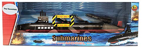 Promo 16.5 Inch Toy Navy Black Submarine With Sound Effects And Torpedo (2 Pack) - Naval-Themed Activity Set