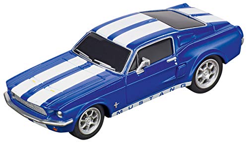64146 Ford Mustang 67 Racing Blue GO Analog Slot Car Racing Vehicle 1:43 Scal - Creative Track-Building Edition