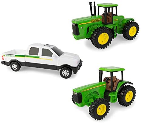 TOMY John Deere Kids Tractor Toy With Flarebox Wagon Set 8 Inches - Hands-On Tractor Play Collection