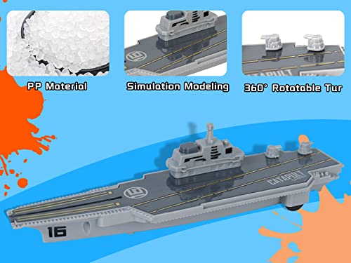 Aircraft Carrier Military Naval Ship Toy Play Set With Small Scale Model Planes Fighter Jets Battleship And Supply Ship For Kids Boy Girl Age 5+ Party Favors Gifts Naval Ship-02 - Naval-Themed Activity Set