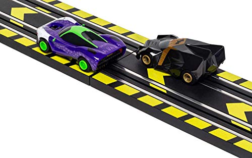Micro Scalextric Justice League Batman Vs Joker Battery Powered 1:64 Slot Car Race Track Set G1155T Black - Creative Track-Building Edition