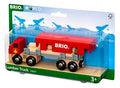 World 33657 – Lumber Truck – 6 Piece Wooden Toy Train For Kids Ages 3 And Up Grey - Interactive Railway Play Set