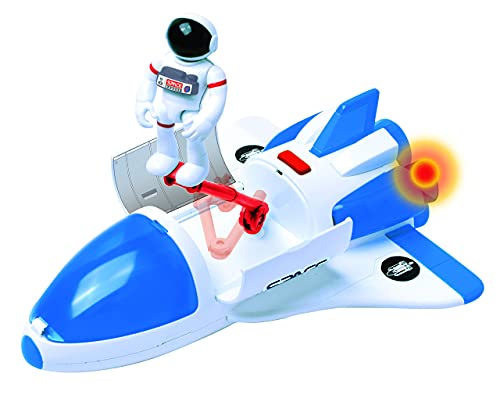 Stro Venture Space Shuttle Toy – Plastic Spaceship For Kids With Lights And Sound – Astronaut Figure Openable Cockpit And Compartment Extended Arm – Fun Space Gift Toys For Any Mission & Adventure - Space-Themed Activity Set