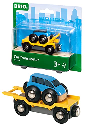 Promo World – 33577 Car Transporter 2 Piece Toy Train Accessory For Kids Ages 3 And Up - Interactive Railway Play Set
