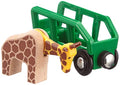 RIO World – 33724 Giraffe And Wagon 2 Piece Toy Train Accessory For Kids Ages 3 And Up Green - Interactive Railway Play Set