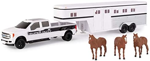 ERTL 1:32 Scale Ford F350 Pickup And Tractor Set — Includes John Deere Tractor Ford F350 Pickup And Gooseneck Trailer — 17.25 X 3.2 X 4.5 Inches — Ages 3 Years And Up - Hands-On Tractor Play Collection