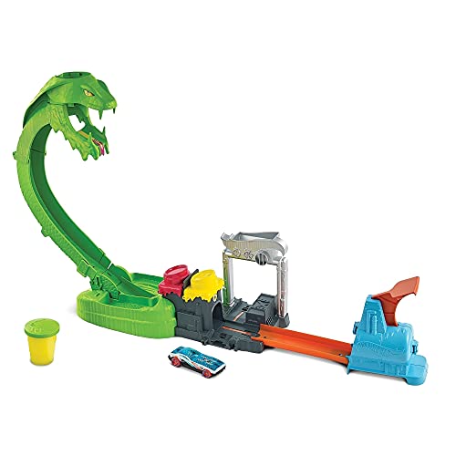 Deals Toxic Snake Strike Challenge Play Set With Slime For Kids 5 Years Old & Up Includes One 1:64 Scale Hot Wheels Vehicle Connects To Other Sets Single Or Multicar Play - Creative Track-Building Edition