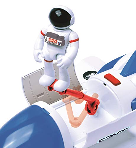 Stro Venture Space Shuttle Toy – Plastic Spaceship For Kids With Lights And Sound – Astronaut Figure Openable Cockpit And Compartment Extended Arm – Fun Space Gift Toys For Any Mission & Adventure - Space-Themed Activity Set