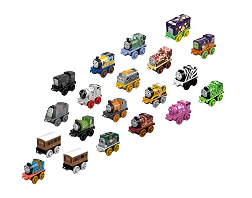 Budget MINIS Toy Train Pack Set Of 20 Miniature Push-Along Engines And Railway Vehicles For Preschool Pretend Play - Interactive Railway Play Set