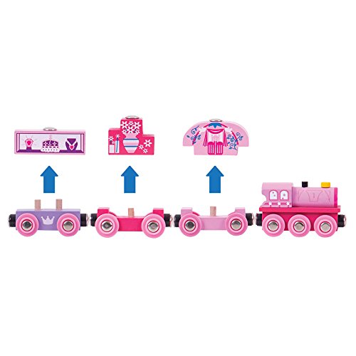 Princess Train Wooden Toys Girls Train Set Princess Toys Gifts For 3 4 5 Year Old Girls Train Set Pink Train Toddler Toy - Interactive Railway Play Set