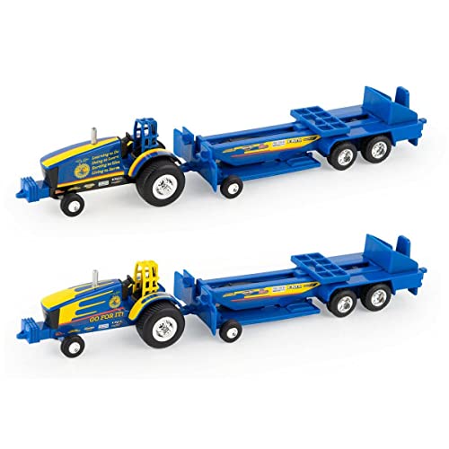 New Set Of 2 1/64 FFA Die-cast Pulling Tractors & Sleds 37480 - Hands-On Tractor Play Collection