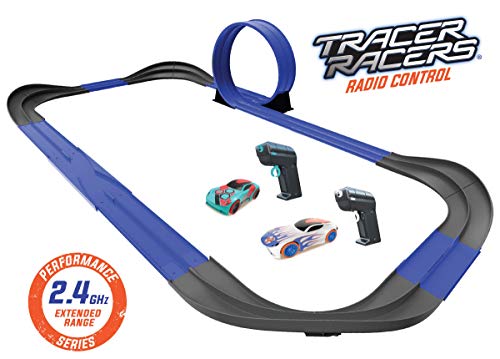 2.4 GHz Radio Control Remote Slot-Less Cordless Racing Blazin Loop Speedway Track Set With Two C - Creative Track-Building Edition