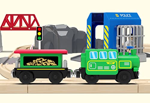 Budget Wooden Train Accessories Battery Operated Locomotive Train Remote Control Train For Track Set Powerful Engine Train Vehicles Fit All Major Brands Track Railway System (Battery Not Included) - Interactive Railway Play Set