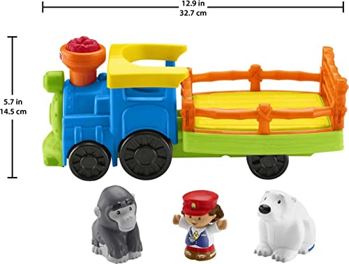 Little People Zoo Train Toy With Music And Sounds For Toddlers 1 Conductor And 2 Animal Toy Figures Choo-Choo Zoo Train - Interactive Railway Play Set