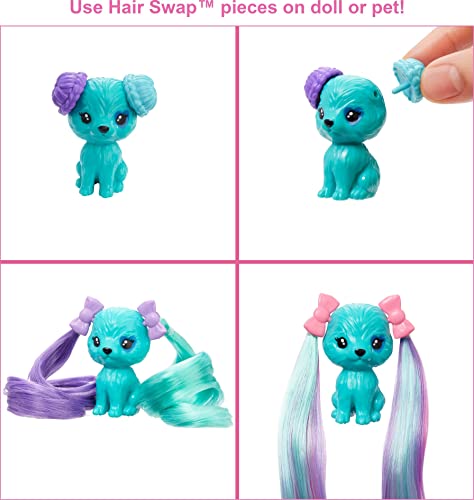 New Color Reveal Doll Glittery Purple With 25 Hairstyling & Party-Themed Surprises Including 10 Plug-in Hair Pieces Gift For Kids 3 Years Old & Up - Interactive Railway Play Set