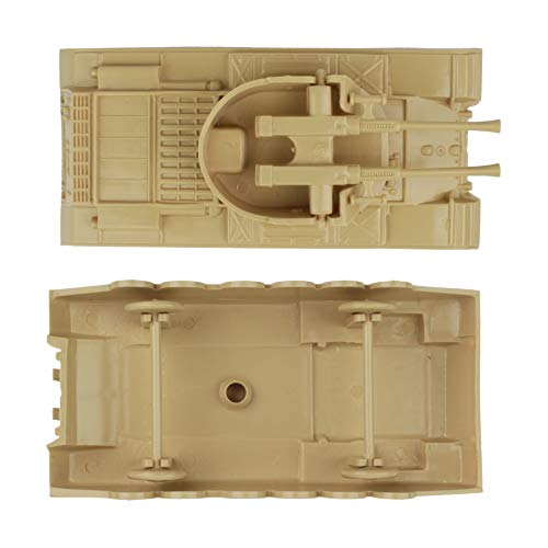 Promo Lassic Payton Anti-Aircraft Tanks – 4pc Tan Green Plastic Army Men Vehicle - Interactive Railway Play Set