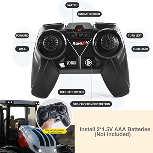 Remote Control Tractor Toy RC Truck With Trailer Farm Vehicle Toys Barrel Trailer With Spread Tubes Frontloader 1/24 Scale 2.4Ghz Farm Playset Toy For Kids Age 5 6 7 8 9 Up Years Old - Hands-On Tractor Play Collection