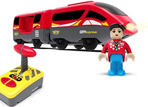 Budget Wooden Train Accessories Battery Operated Locomotive Train Remote Control Train For Track Set Powerful Engine Train Vehicles Fit All Major Brands Track Railway System (Battery Not Included) - Interactive Railway Play Set