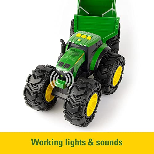 Toddler Toys Lights And Sounds Monster Treads Tractor Toy With Wagon 8 Inch Green Ages 3+ Red - Hands-On Tractor Play Collection