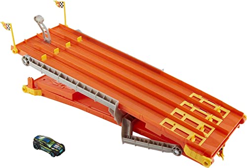 4-Lane Elimination Race Track Set Competitive Toy Car Racetrack Fair-Start Launcher 1 Hot Wheel Car Toy For Kids 4 Years Old & Up Amazon Exclusive - Creative Track-Building Edition