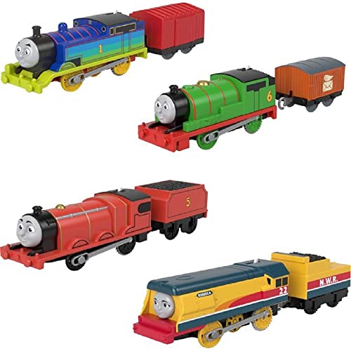 Percy James & Rebecca Train Engine Set – Set Of 4 Motorized Toy Train Engines For Preschool Kids Ages 3 Years & Ol - Interactive Railway Play Set