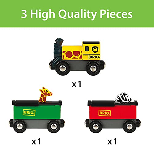 RIO World – 33722 Safari Train 3 Piece Toy Train Accessory For Kids Age 3 And Up - Interactive Railway Play Set