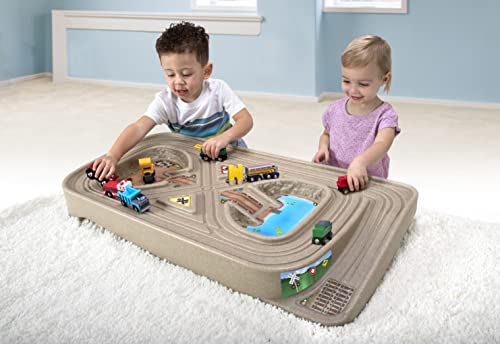 Portable Carry And Go Kids Race Track Toy Car Train Table 2-Sided No Assembly For Children 3 4 5 6 7 Years Old Boys Girls Made In USA - Creative Track-Building Edition