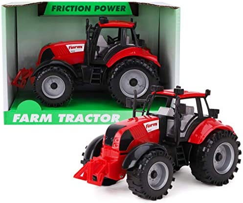 Friction Powered Farm Tractor With Opening Bonnet (Pink) - Hands-On Tractor Play Collection
