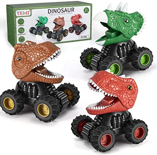 New 3 Pack Electric Walking Dinosaur Toys For Toddlers 2-4 3-5 Years With Roar Sounds And Lights Up Realistic Robot T-Rex Brachiosaurus Stegosaurus Dinosaur Figures For Kids - Creative Track-Building Edition