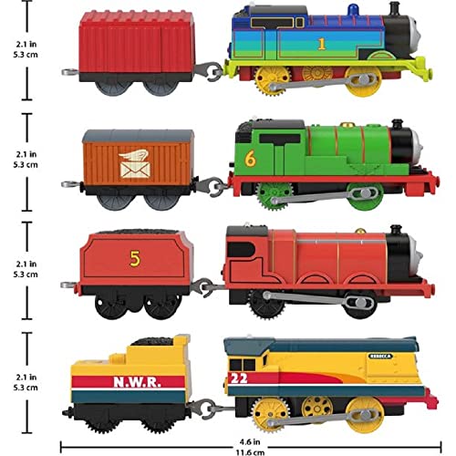 Percy James & Rebecca Train Engine Set – Set Of 4 Motorized Toy Train Engines For Preschool Kids Ages 3 Years & Ol - Interactive Railway Play Set