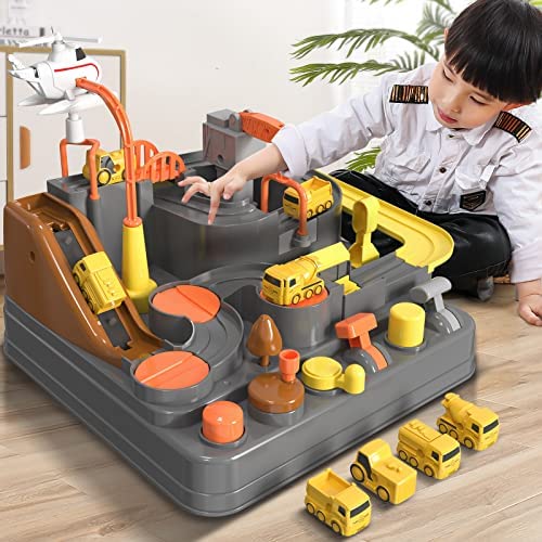 Kids Race Track Toys For Boy Car Adventure Toy For 3 4 5 6 7 Years Old Boys Girls Puzzle Rail Car City Rescue Playsets Magnet Toys W/ 3 Mini Cars Preschool Educational Car Games Gift Toys - Creative Track-Building Edition