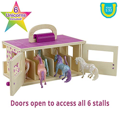 Top 10 Horses Unicorn Magic Wooden Stable Playset With 6 Unicorns 6 Piece Playset 6 Stablemates Unicorns Included 6 H X 9 L X 2.5 D 1:32 Scale Model 59218 Multicolo - Hands-On Tractor Play Collection