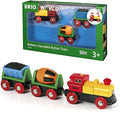 Budget RIO World – 33319 Battery Operated Action Train 3 Piece Toy Train For Kids Ages 3 And Up - Interactive Railway Play Set